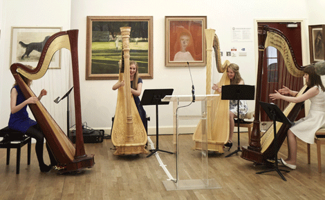 Harp students performing at the World Harp Congress 2020 Launch 