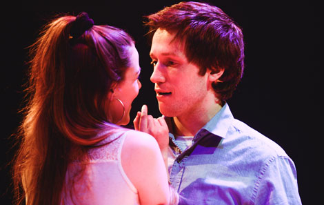 Jonathan Radford, with fellow student Ellie Pawsey, in RWCMD's recent production of 'Anything Can Happen!'