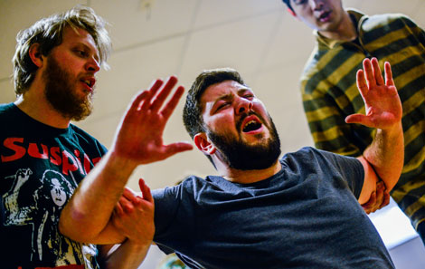 Emyr in rehearsal for the College's forthcoming production of Falstaff 