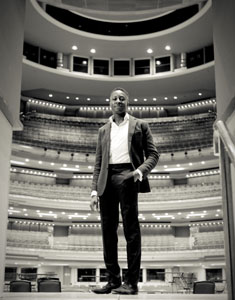 Toks pictured at work at Birmingham Symphony Hall 